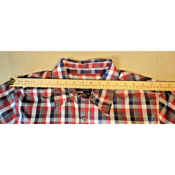 Marmot Men’s Plaid Shirt L Red/Blue Short Sleeve Button Up Outdoor Hiking Casual - Picture 8 of 14